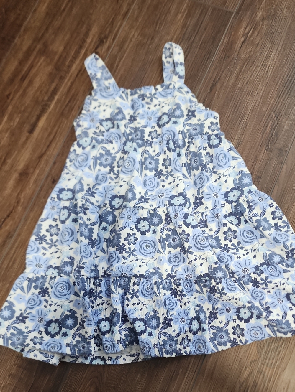 Falls Creek Blue and White Floral Tiered Sundress